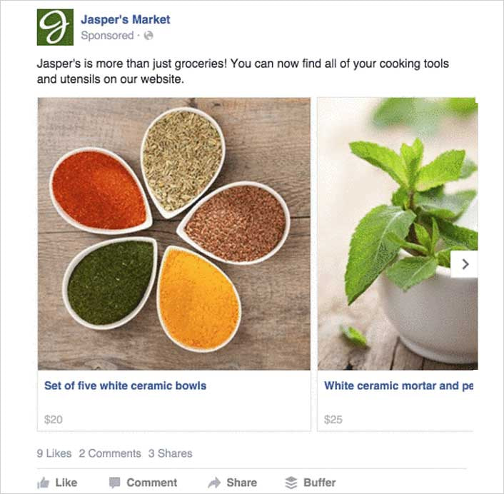 Facebook radius marketing to create leads for groceries